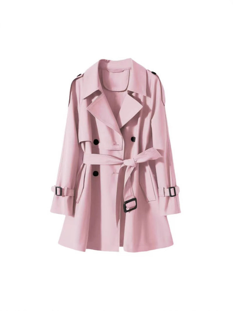 Orange Short Trench Coat for Women, Elegant and Casual Style, 2024 Spring New Model, Three-Dimensional Silhouette, Light Luxury Style Blazer