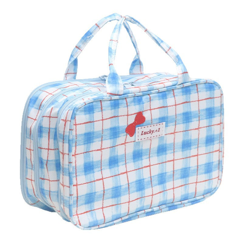 Cross-Border New Style Partitioned Cosmetic Bag, Portable Travel Toiletry Bag with Dry and Wet Separation, Large Capacity Multifunctional Storage Bag