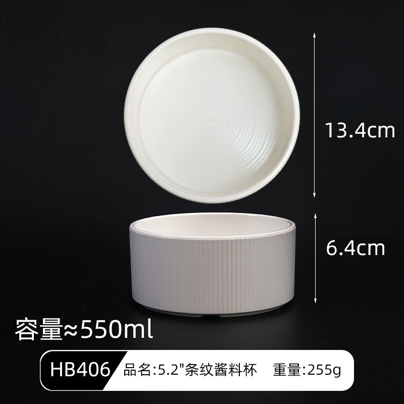 melamine tableware fall-resistant thickened commercial hotel tableware stacking bowl striped noodle bowl rice bowl soup bowl porridge bowl small bowl