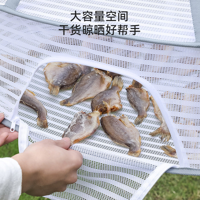 Drying Net Dry Goods Artifact Fly-proof Cage Foldable Balcony Dry Goods Net Home Drying Fish Drying Vegetable Net