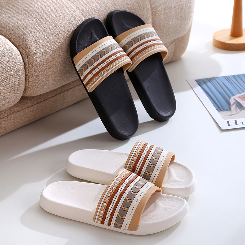 Home Slippers Indoor Bathroom Non-slip Sandals Summer Outdoor Leisure Sandals and Slippers Couple Wear Trendy Slides