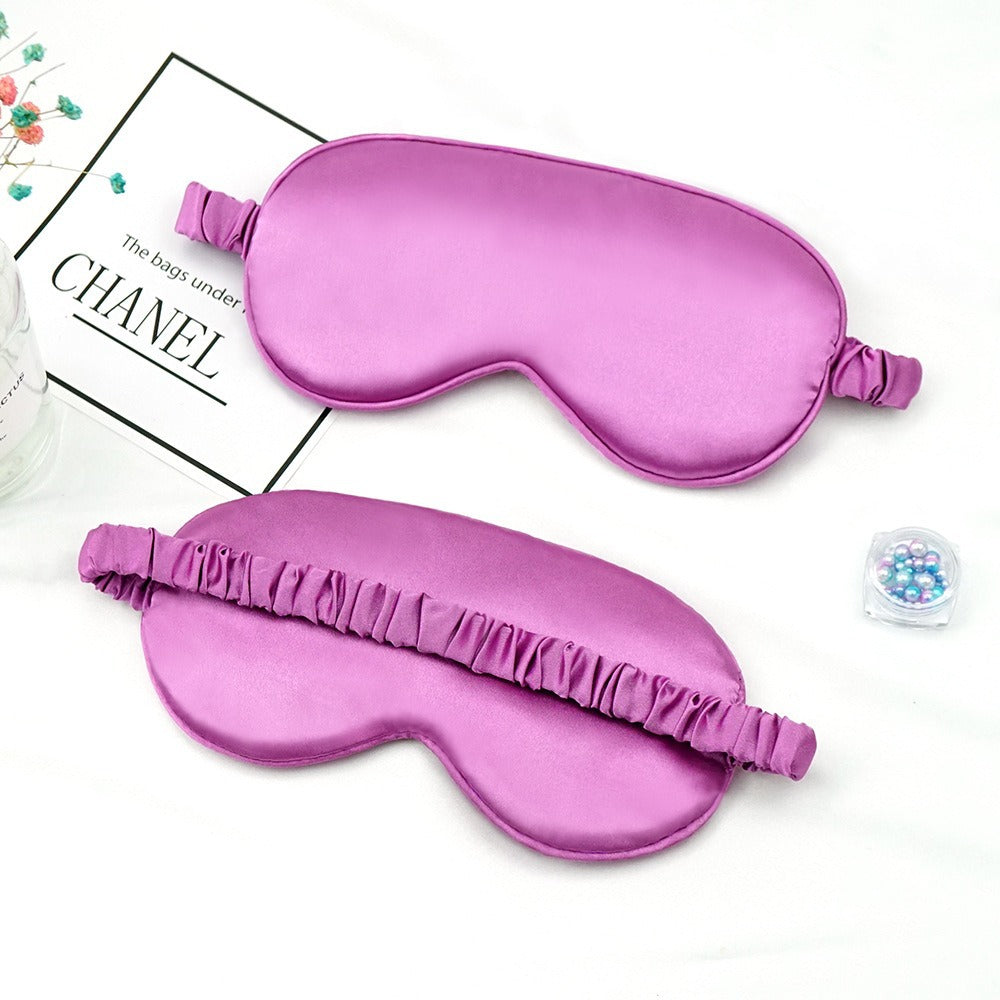 New Double-Sided Imitation Silk Sleep Mask with Light-Blocking and Adjustable Elastic Buckle, Travel-Friendly, Solid Color, Breathable, Beauty and Eye Protection