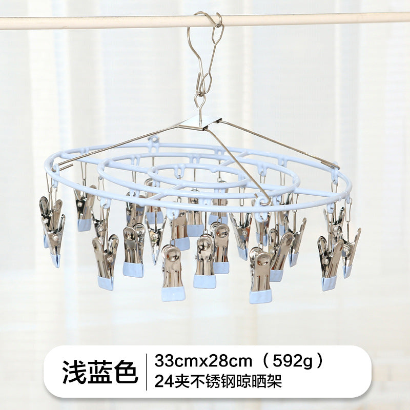 Stainless steel drying socks clip drying rack multi-clip household hanging clothes balcony windproof multi-functional drying underwear socks clip