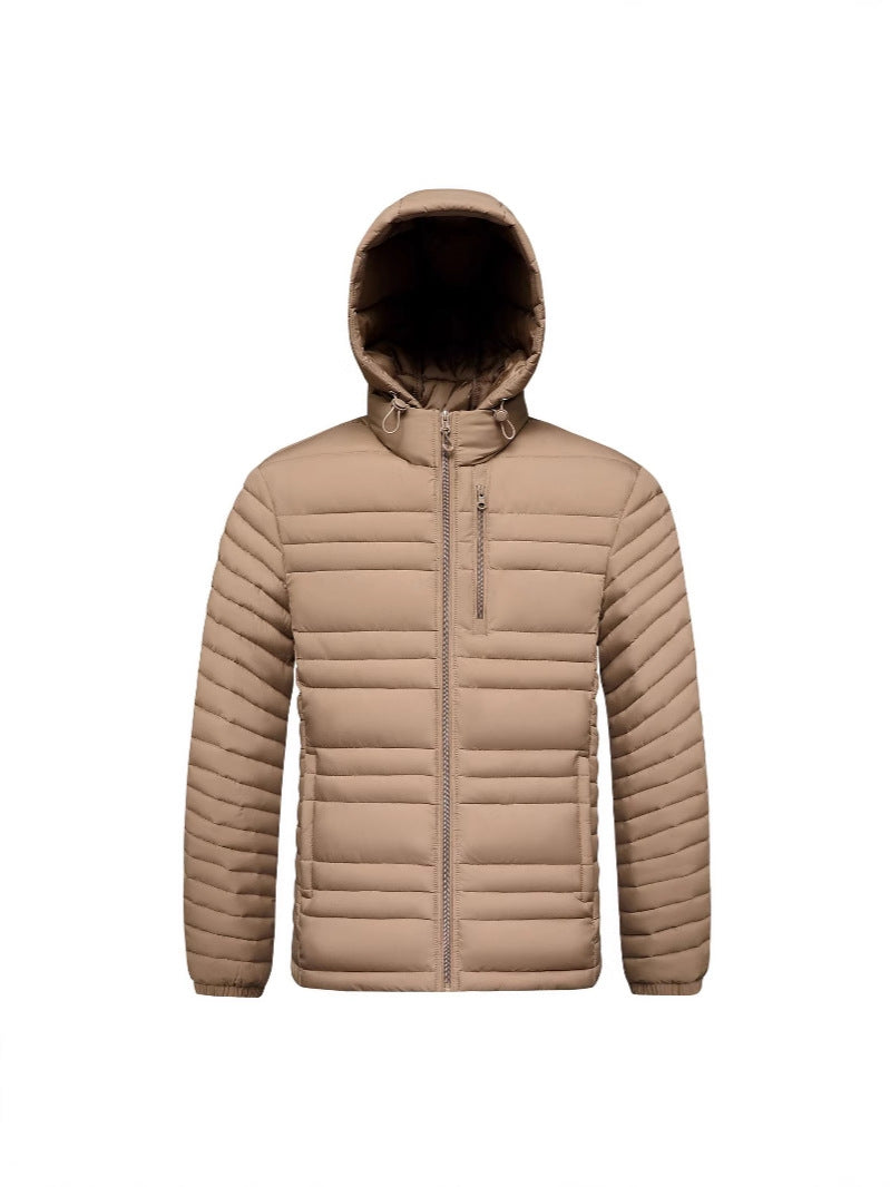 2025 new spareribs cotton-padded jacket men's winter cashmere coat cotton-padded jacket warm hooded outdoor cotton-padded jacket spareribs clothing cross-border