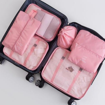 Travel Storage Bag Eight-Piece Storage Bag Waterproof Oxford Cloth Business Trip Makeup and Toiletry Classification Storage Set