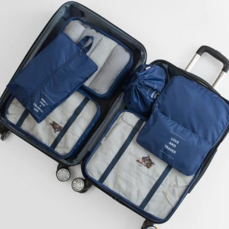 Travel Storage Bag Eight-Piece Storage Bag Waterproof Oxford Cloth Business Trip Makeup and Toiletry Classification Storage Set