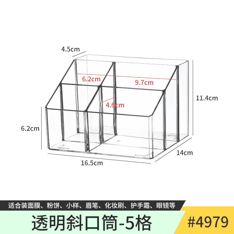 Acrylic Pen Holder Storage Box College Student Desktop Decoration Office High-Looking Large-Capacity Transparent Storage Box