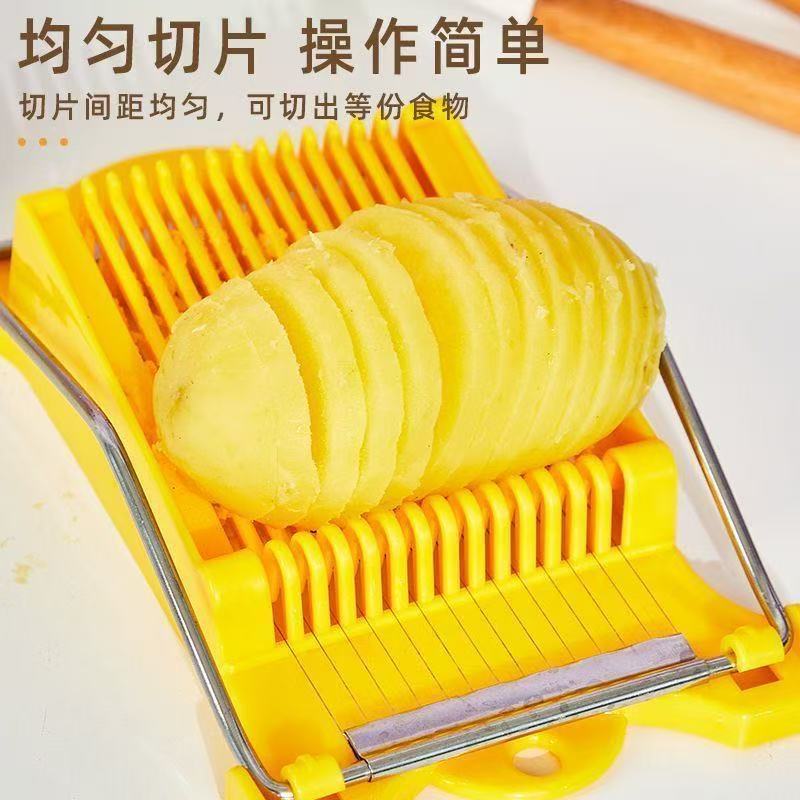 10-Line Lunch Meat Slicer Household Fruit Vegetable Cutter Kitchen Egg Ham Potato Stainless Steel Wire Slicer