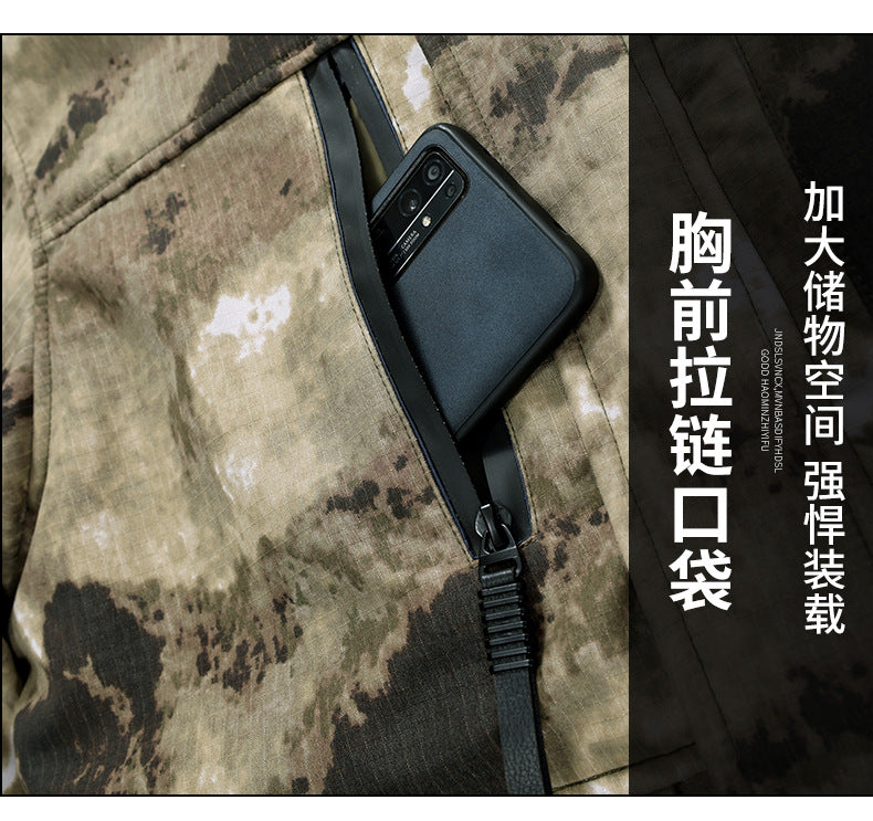 Thickened Camouflage Clothing, Fleece-Lined Cotton Coat, Warm, Cold-Proof, Windproof and Waterproof Cold Storage Labor Protection Clothing, Cotton-Padded Jacket, Cotton-Padded Work Clothes for Men