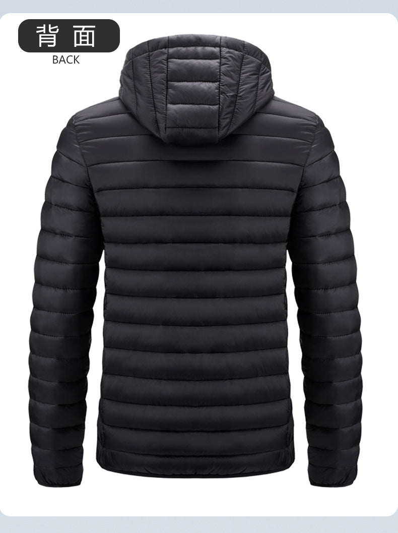 2025 Autumn/Winter Ribbed Jacket with Zipper, Detachable Hood, Men's Cross-Border E-Commerce Dropshipping, 2025 New Model