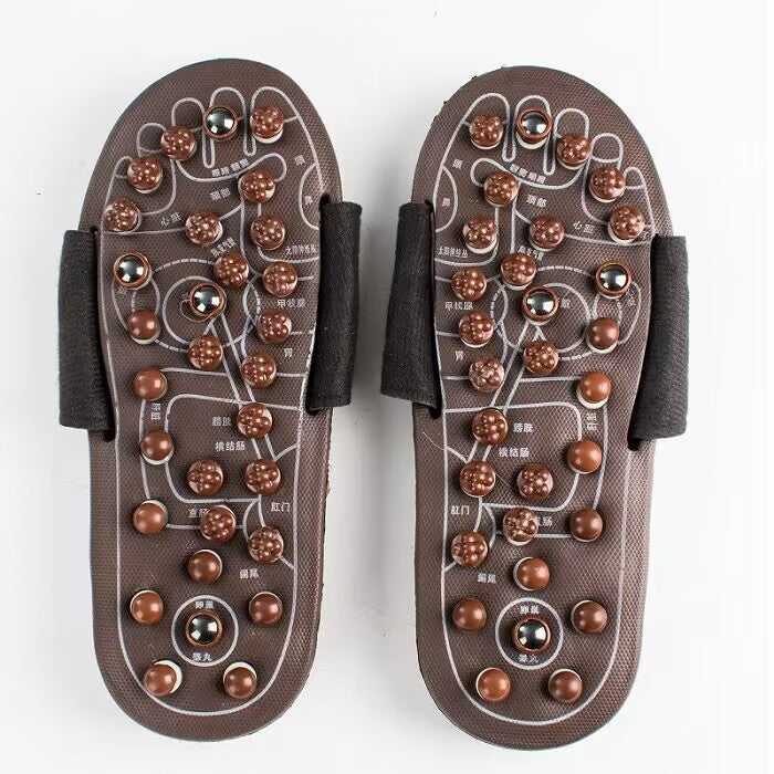 Home women's summer cool slippers indoor home non-slip home couple massage slippers foot acupuncture point foot massage shoes for men