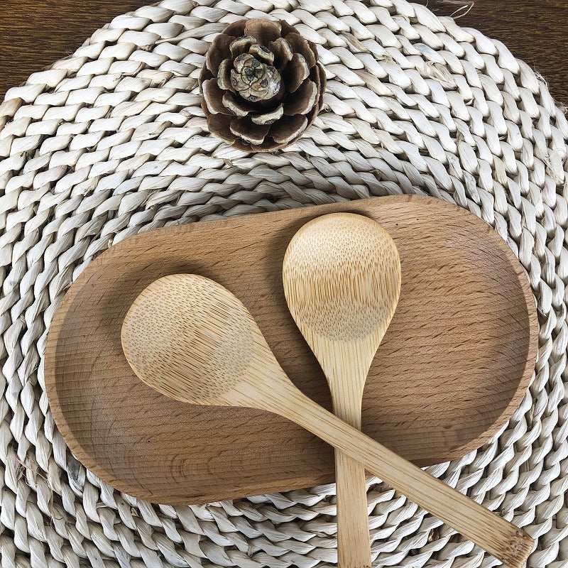 Factory wholesale Japanese big head soup spoon long handle round spoon multi-functional sauce spoon Integrated Household Big Head rice bamboo spoon