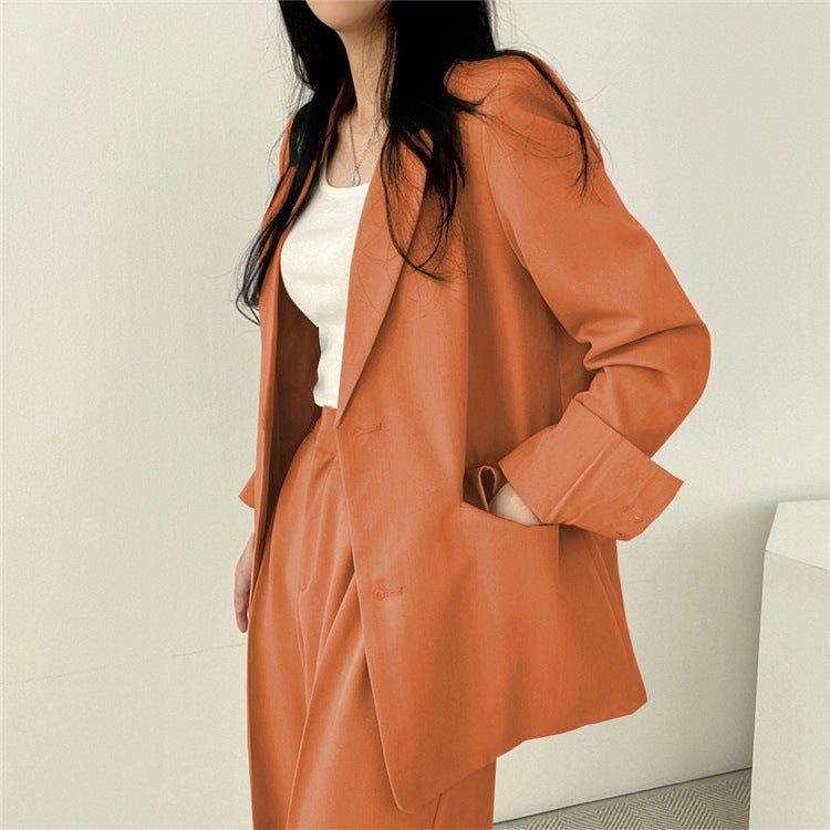 Suit Jacket High Sense Women's Spring and Autumn Design Sense Thin Niche Professional suit Temperament Slim-fit Small Suit Two-piece Set