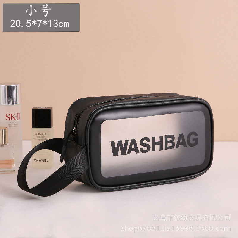 Korean Satchel Cosmetic Bag Pvc Dry and Wet Separation Toiletry Bag Satchel Waterproof Bath and Swimming Frosted Storage Bag