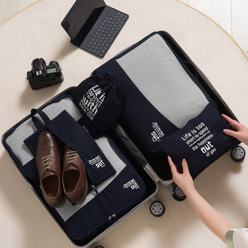 Cross-Border Travel Storage Set, Business Trip Packaging, Clothes Organizing Bag, Machine Washable, Multi-Functional Travel Storage Six-Piece Set