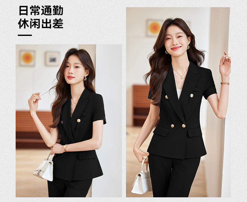 Black Slim Business Suit suit Jacket Female Student Civil Servant Interview Hotel Manager Dress Overalls