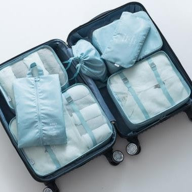 Travel Storage Bag Eight-Piece Storage Bag Waterproof Oxford Cloth Business Trip Makeup and Toiletry Classification Storage Set