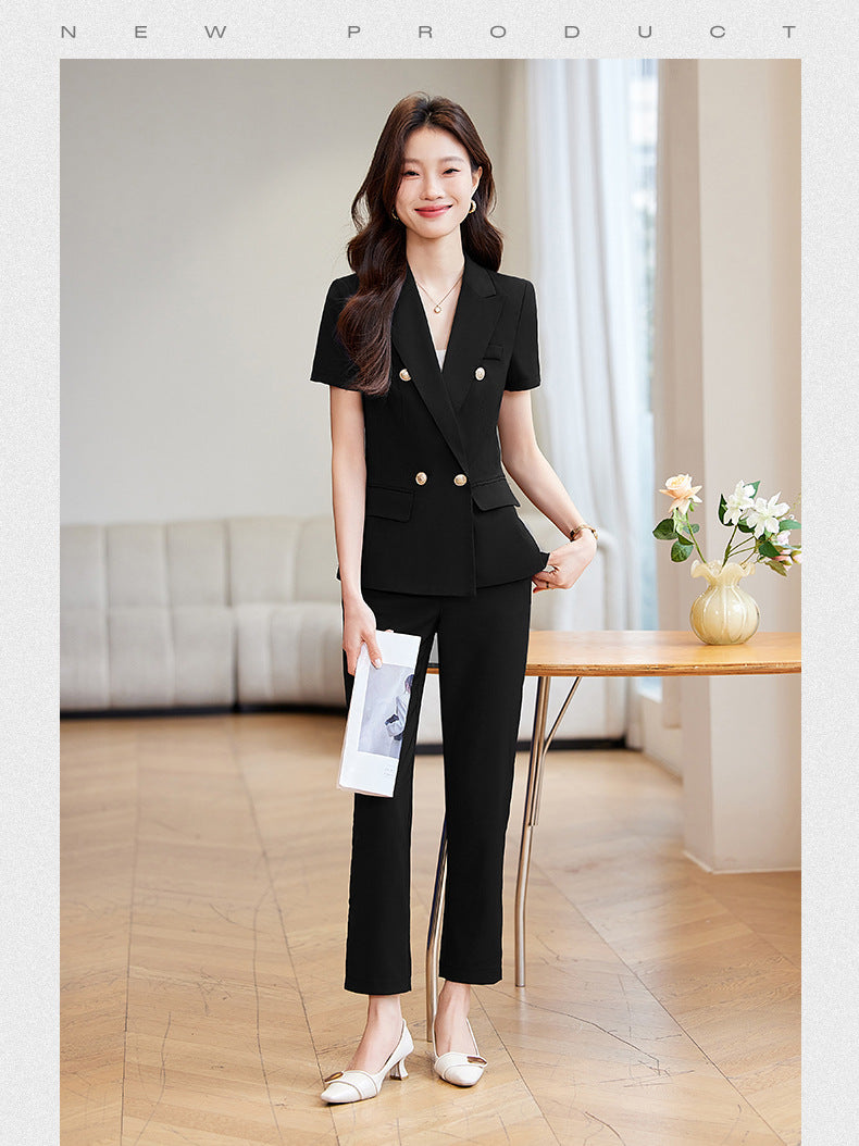 Black Slim Business Suit suit Jacket Female Student Civil Servant Interview Hotel Manager Dress Overalls