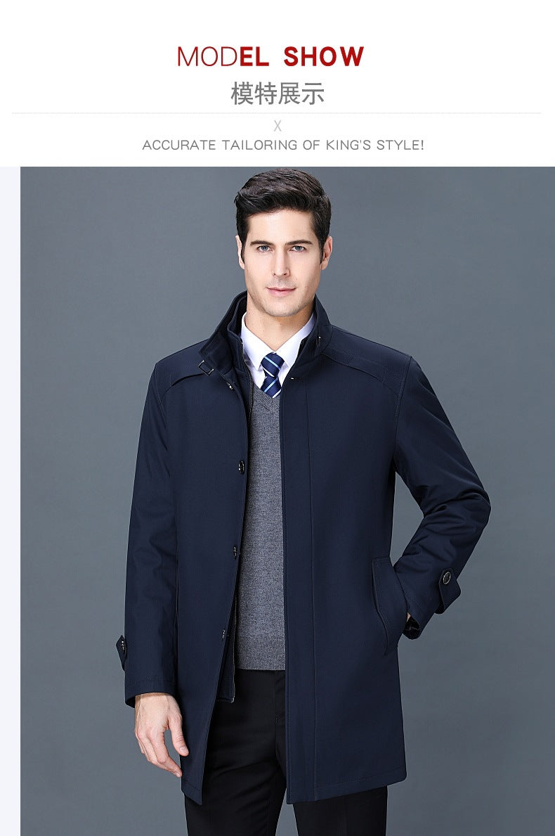 2024 Winter High-grade Windbreaker Men's Middle-aged and Elderly Men's Casual Dad's Winter Clothes Thickened Inner Jacket