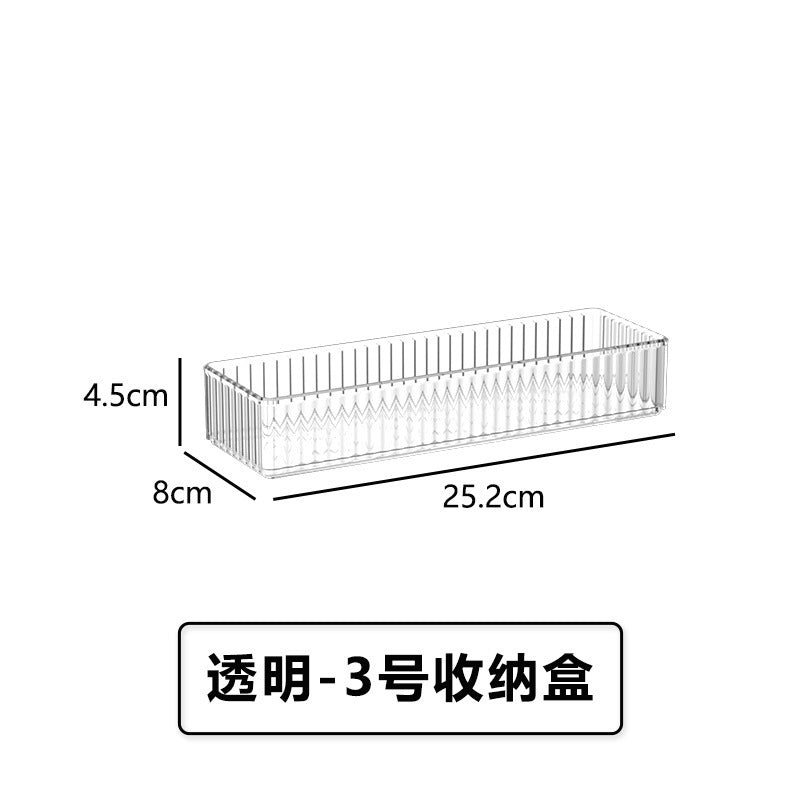 Transparent Wavy Drawer Storage Box Can Be Stacked with Storage Racks Desktop Cosmetics Storage Basket Sundry Partition Box
