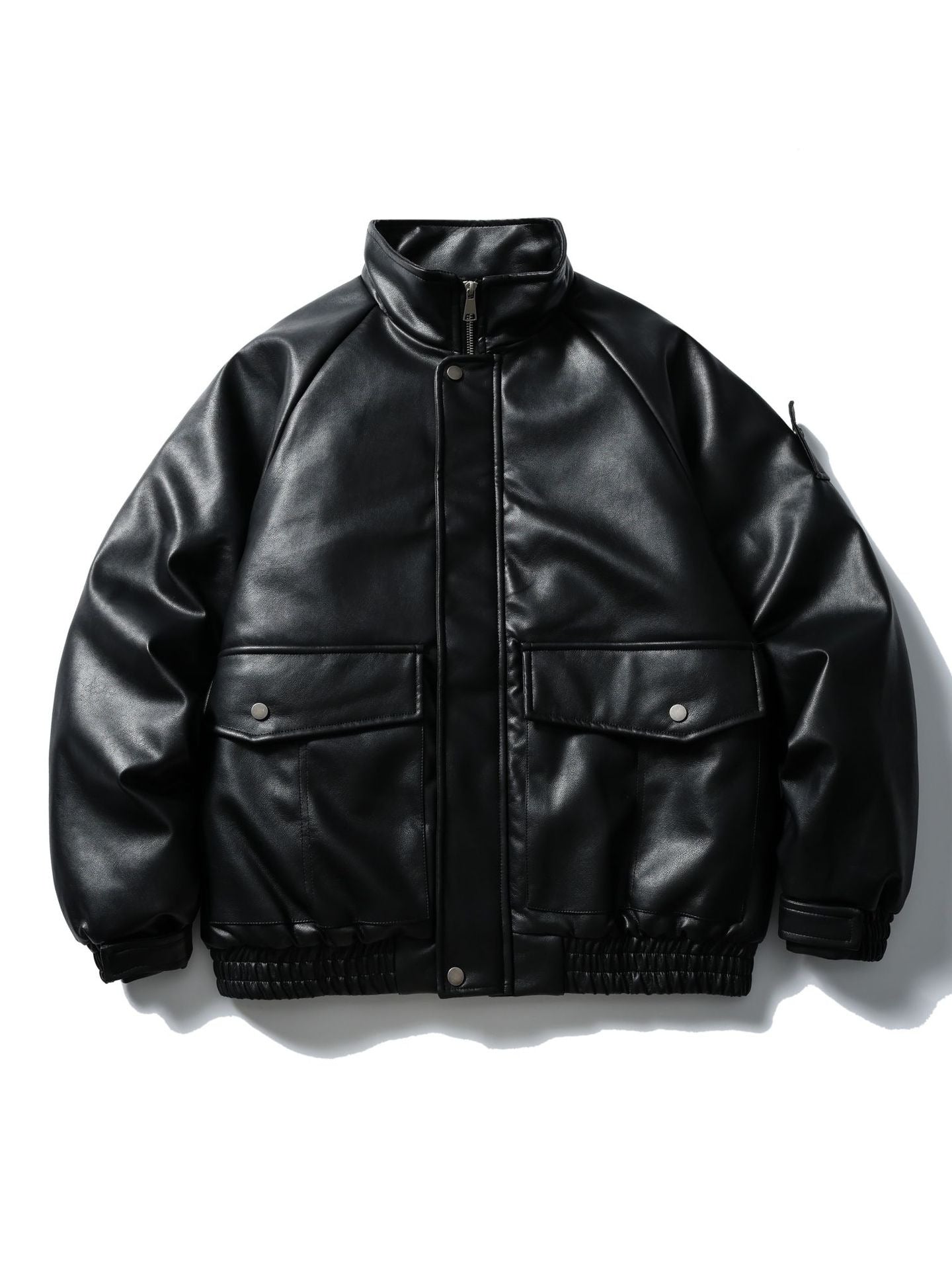 Mr. Song's Cross-Border Trendy American Retro Pu Leather Motorcycle Jacket for Men and Women, Thick Cotton Coat with Large Pockets