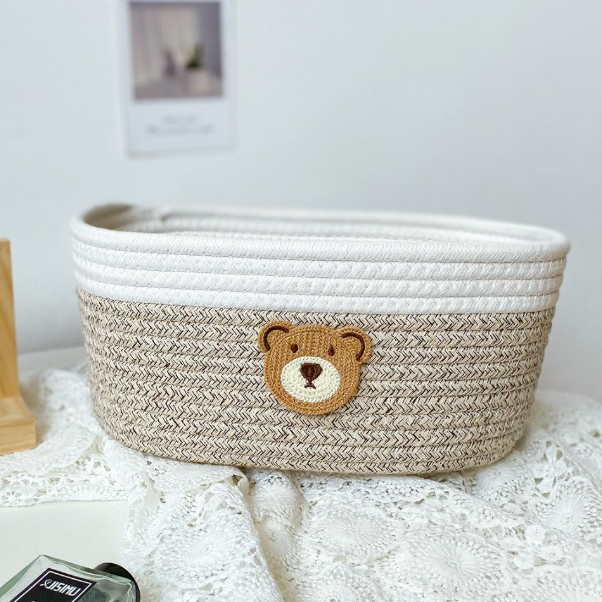 Cotton Rope Woven Cute Snack Storage Basket Creative Home Desktop Remote Control Storage Box Bedside Storage Basket