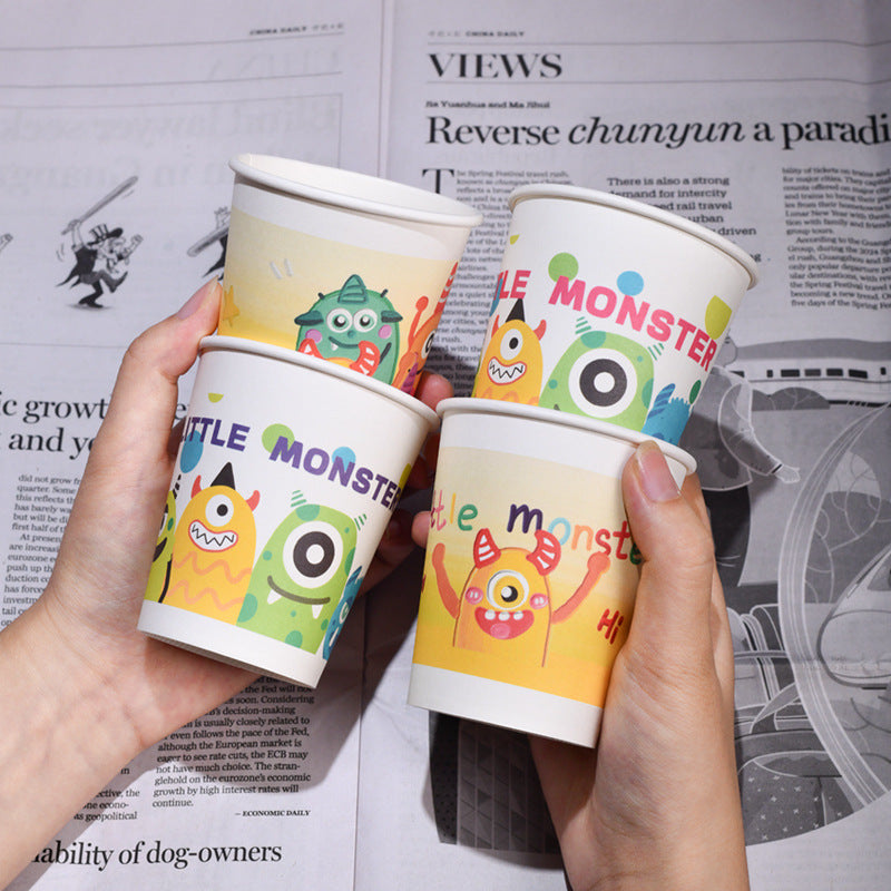 Ins Style Simple Disposable Paper Cup 250ml Large Capacity Household Thickened Tea Cup Wholesale Coffee Cup