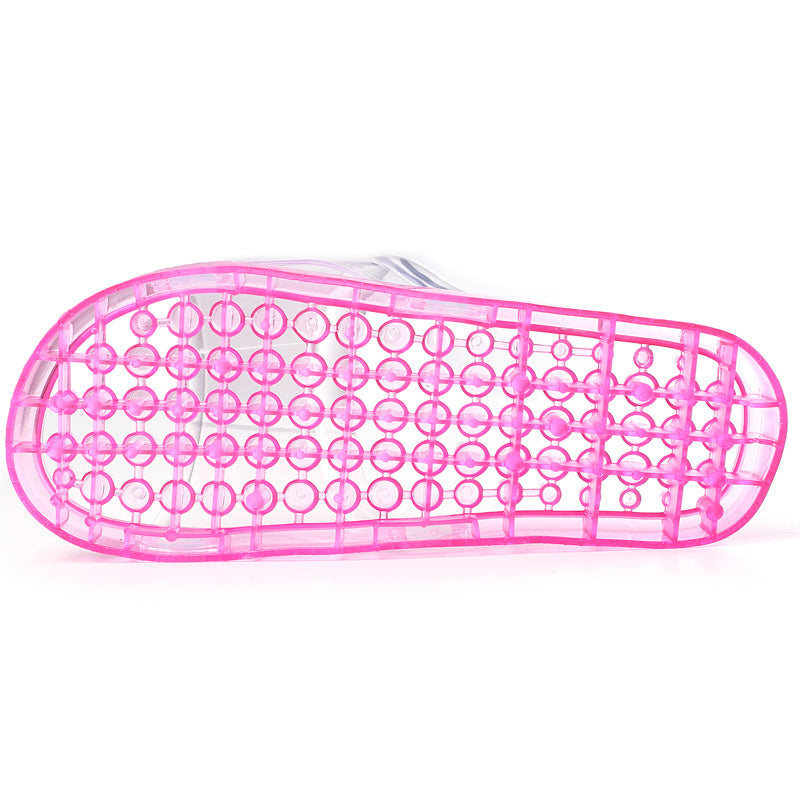 Bath Slippers Massage Plastic Hollow Leakage Bathroom Slippers Women's Summer Indoor Men's Autumn Household Massage Slippers