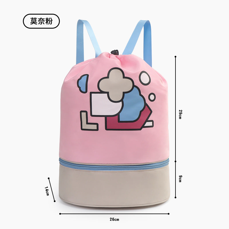 KK Tree Children's Swimming Bag Dry and Wet Separate Waterproof Storage Bag for Boys and Girls Portable Backpack Large Capacity Beach