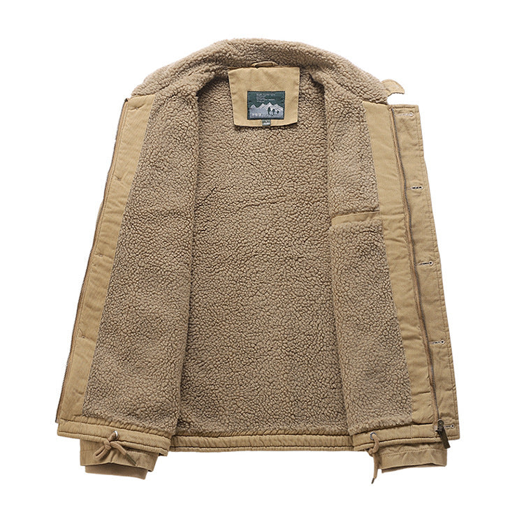 Cross-Border Winter N1 Deck Cotton Outwear, Middle-Aged Thickeneded Velvet Work Jacket, Retro Cashmere Jacket for Men
