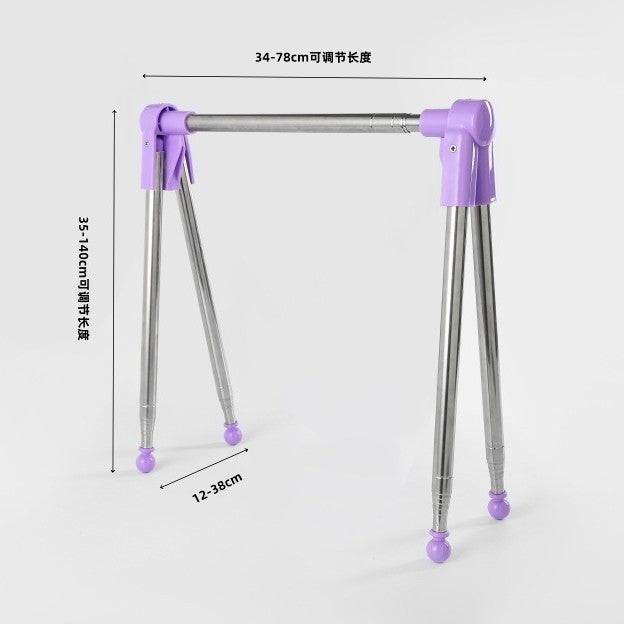 Portable Telescopic Folding Drying Rack Stainless Steel Telescopic Folding Hanger Household Bold Travel Clothes Bar