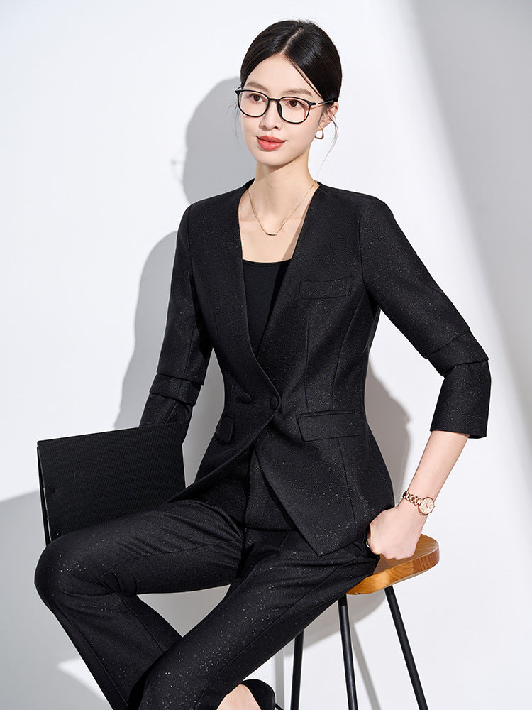Cross-Border Suit Jacket for Formal Occasions, Fashionable Goddess Style, Versatile, High-End, Elegant, Interview Office Suit Set