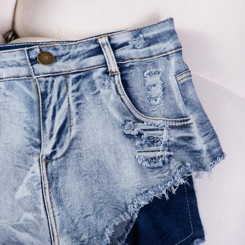 9030 # 2024 New Sexy European and American Raw Edge High Waist Tight Sexy Jeans Denim Shorts for Women
