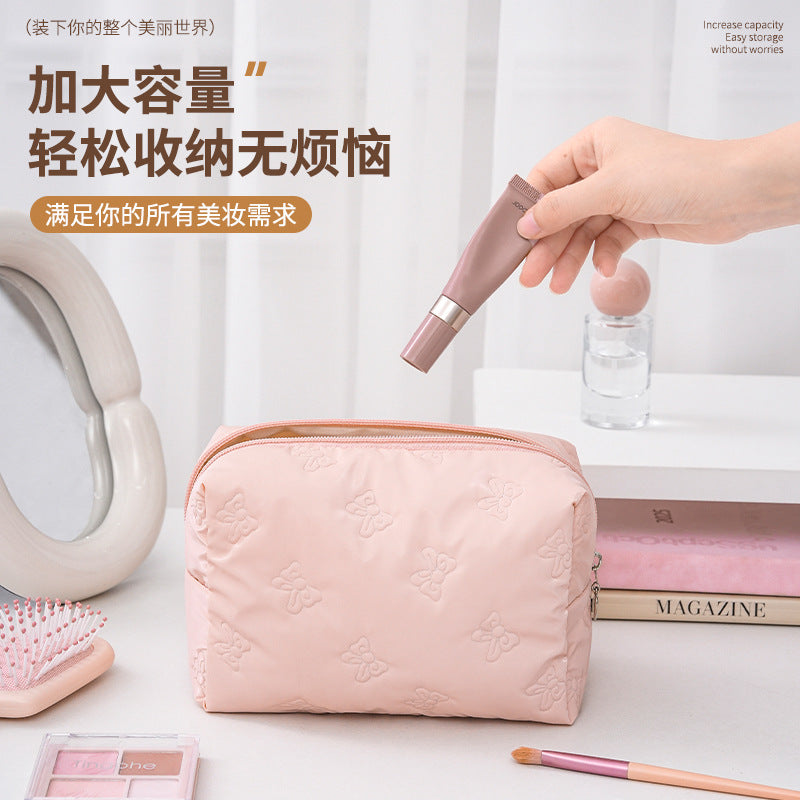 Waterproof and Easy-Foldable Small Fresh Cosmetic Bag, High-End Multi-Functional Toiletry Bag, Cosmetic Cosmetics Bag Customization