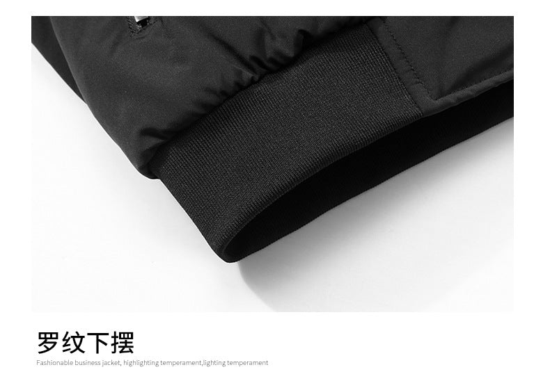 Thick Velvet Jacket 2025 Large Size Men's Outwear Autumn and Winter Middle-Aged and Elderly Stand-Up Collar Business Dad's Cotton Outwear