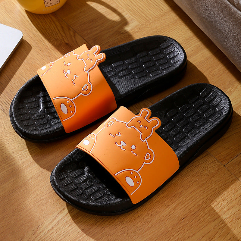 Slippers home trend height increasing slippers indoor bathroom non-slip sandals couple wear cartoon cute slippers