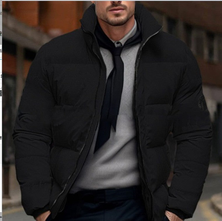 Cross-border Autumn and Winter Foreign Trade Men's Thickened Cotton-padded Clothes Men's European Size Labeling Cotton-padded Jacket Bread Clothes Casual plus size Cotton-padded Jacket Coat