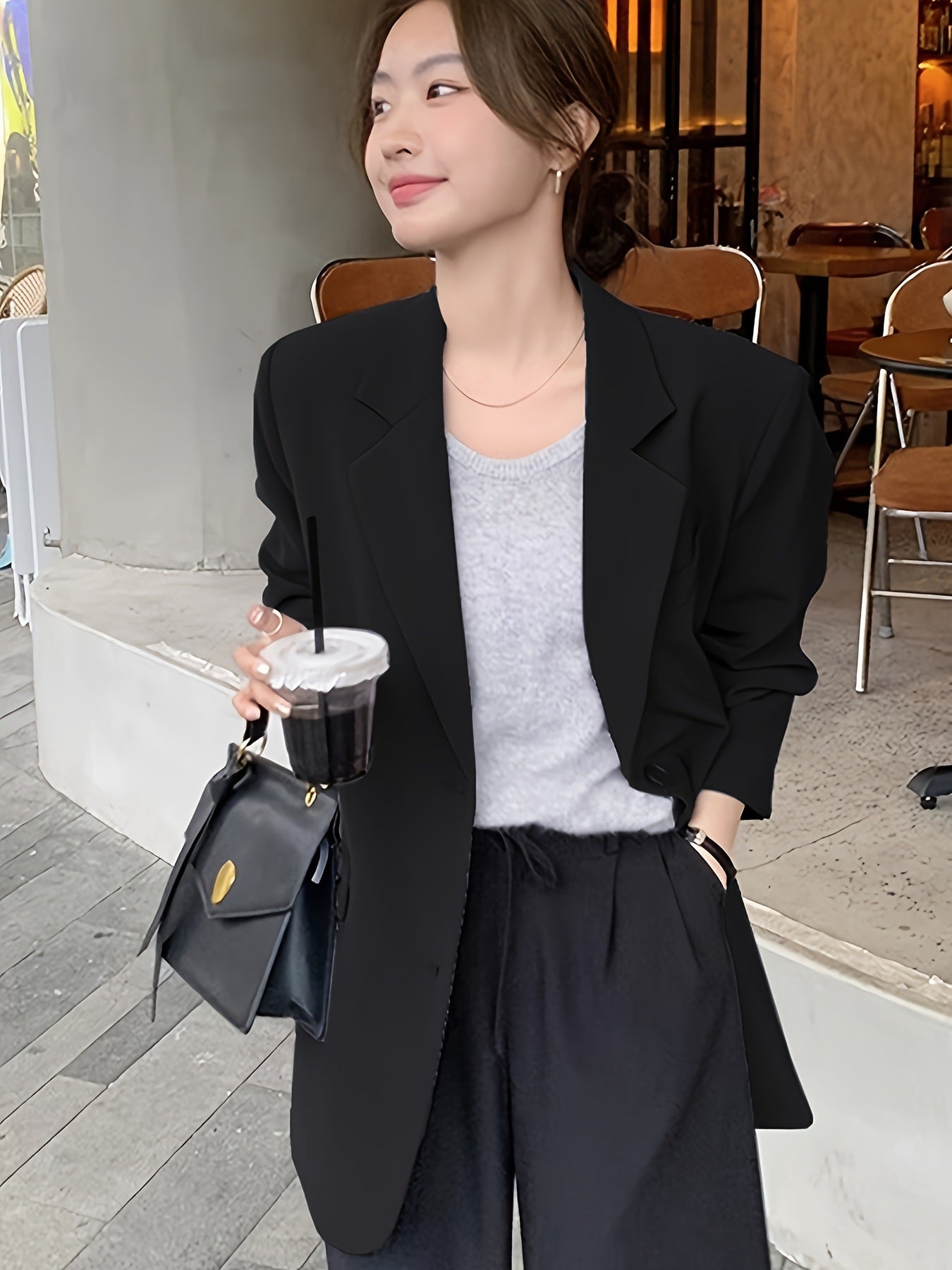 Gray Suit Jacket for Women Spring & Fall 2025 New Spring High-End Casual Small Korean Style Design Suit