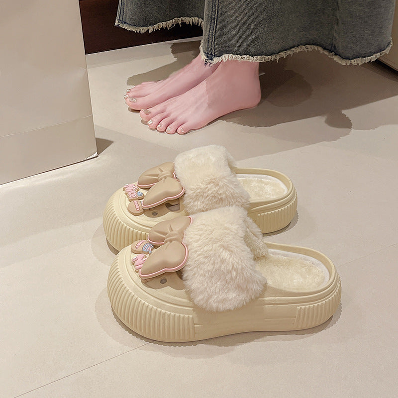 Detachable Cotton Slippers for Women 2025, Comfortable Home Slippers, Cute and Warm, Closed-Back Plush Maternity Cotton Shoes for Autumn and Winter