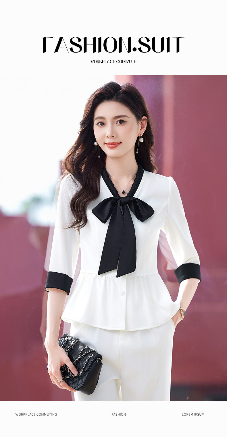 High-End Elegant Professional Interview Suit Fashion Age-Reducing Petite Fashion Suit Height-Enhancing Workwear Pants for Women