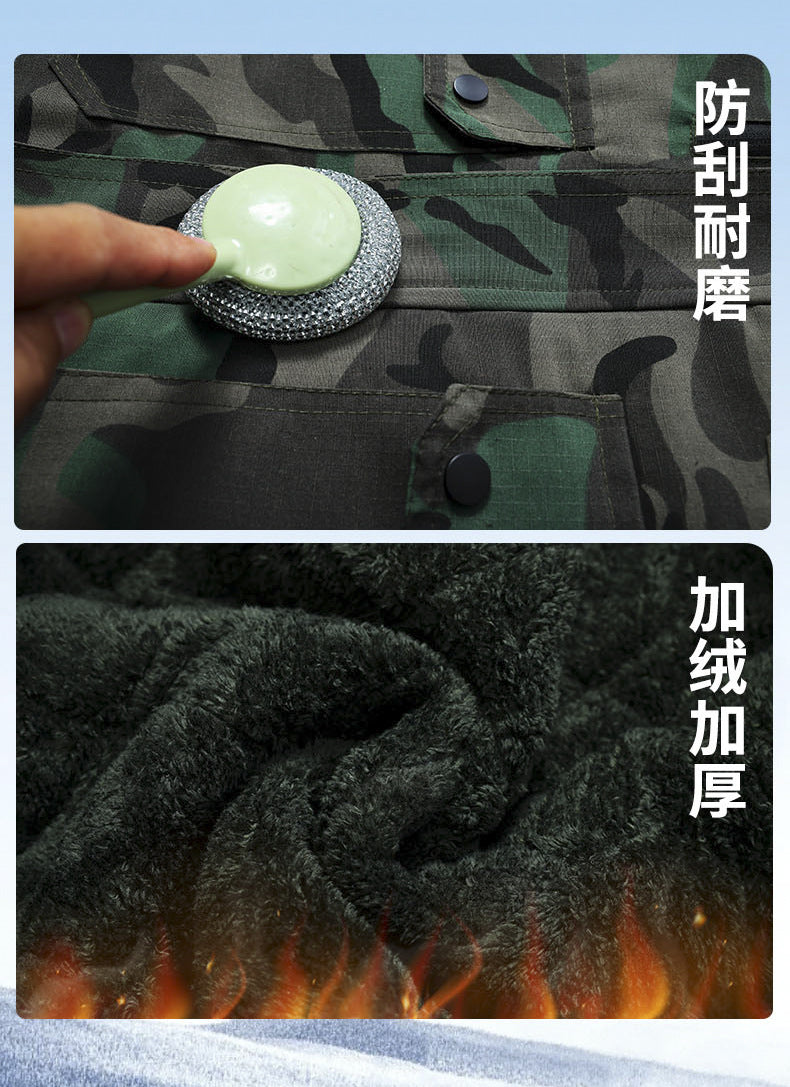 Winter Workwear Thickened Cotton Coat with Fleece, Cold-Resistant, Warm for Cold Storage, Northeast Waterproof, with Hood, Wear-Resistant Large Cotton Jacket