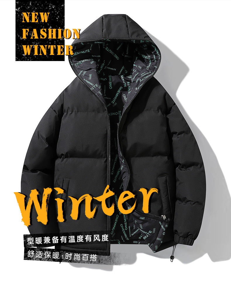 2025 New Trendy Brand Plus Size Cotton Jacket Couple Style Reversible Hooded Loose Winter Thick Warm Coat