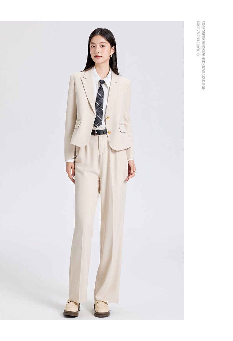 Cross-Border Gray Blazer for Women, New Spring and Autumn Professional Formal Suit, Short Blazer for College Students, High-End Feel