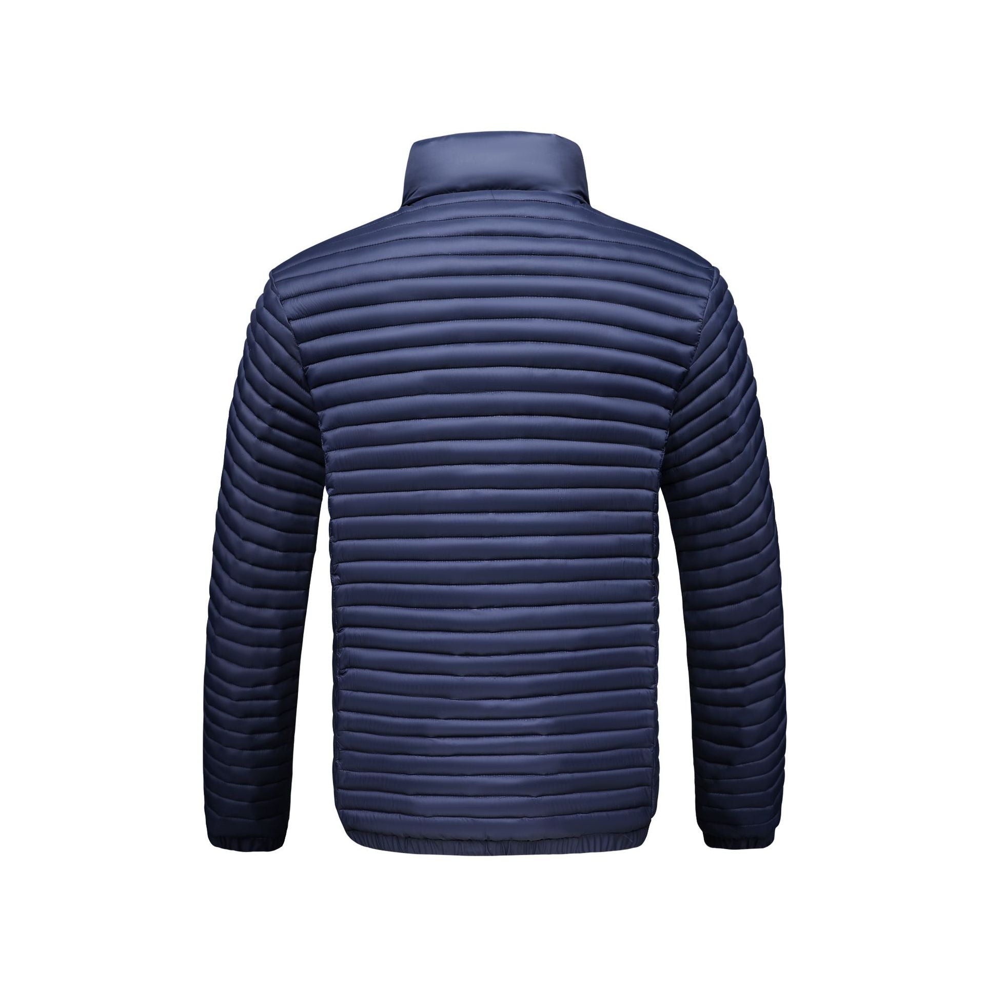 Cross-Border Trade 2025 Men's Stand-Up Collar Cotton Jacket in Various Colors, Faux Two-Piece Ribbed Cotton Coat, Men's Long-Sleeve Thickened Jacket