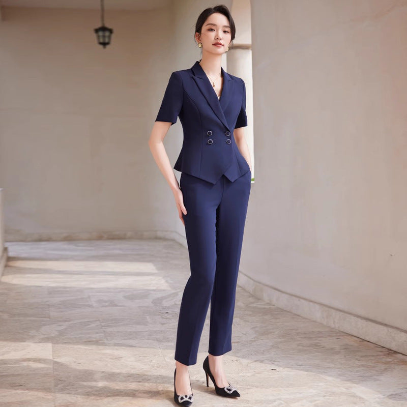 Aishangchen Sales Department Temperament Suit 2025 New Work Clothes Professional Business Short-Sleeved Suit Professional Wear