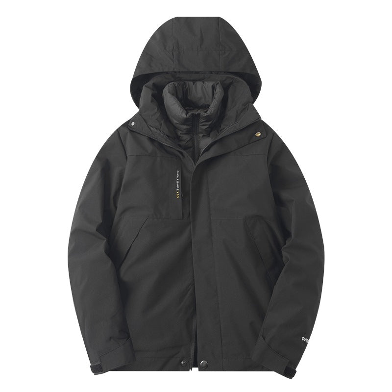 Workwear Custom Logo Winter Three-In-One Jacket for Men and Women, Removable Windproof and Waterproof Jacket with Cotton Lining