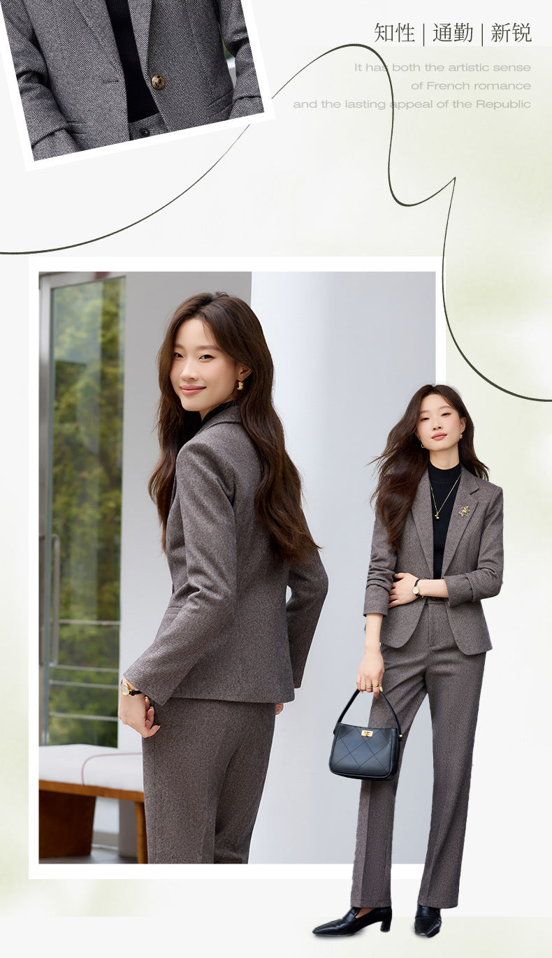 Cross-Border High-End Women's Suit Set, New Autumn Style, Professional Formal Wear, High-End, Elegant, Fashionable Workplace Suit Jacket