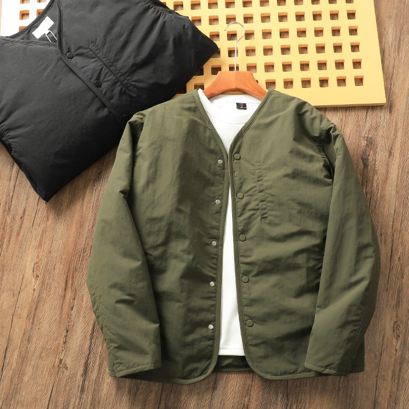 Japanese Style Retro Casual Loose Lightweight Cotton Coat Men's Autumn and Winter Cross-border New Heavy Wear-resistant Cotton Coat