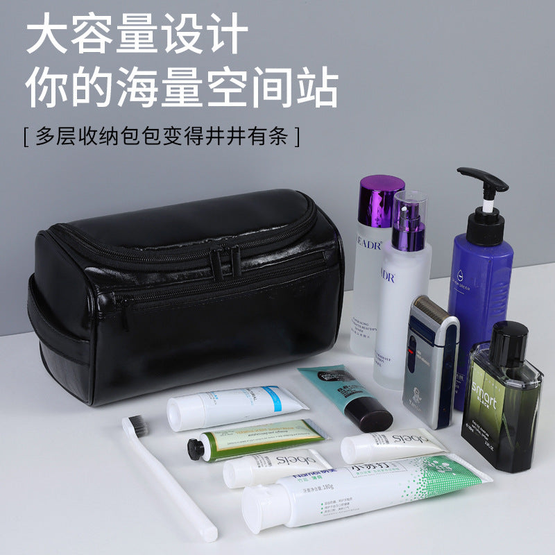 Cross-border Amazon Travel PU Leather Multifunctional Storage Bag Wash Bag Large Capacity High Color Waterproof Storage Bag