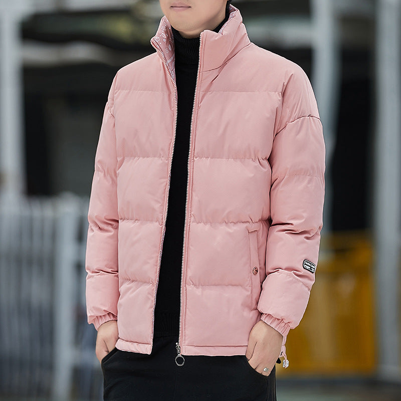 New cotton-padded coat men's winter fleece-lined thickened cotton-padded coat fashion brand Youth cotton-padded jacket Baita bread coat